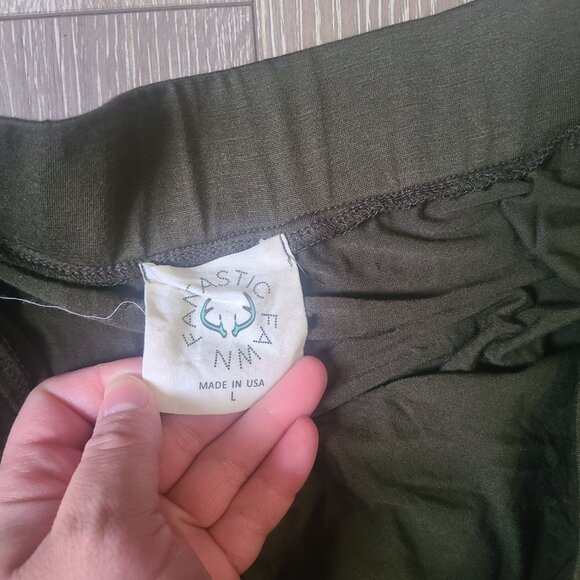 Fantastic Fawn Olive Green Soft and Stretchy Jumpsuit Romper Off Shoulder - Picture 2 of 5